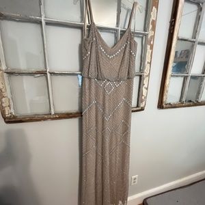 Adrianna Papell Nude Sequin Gown